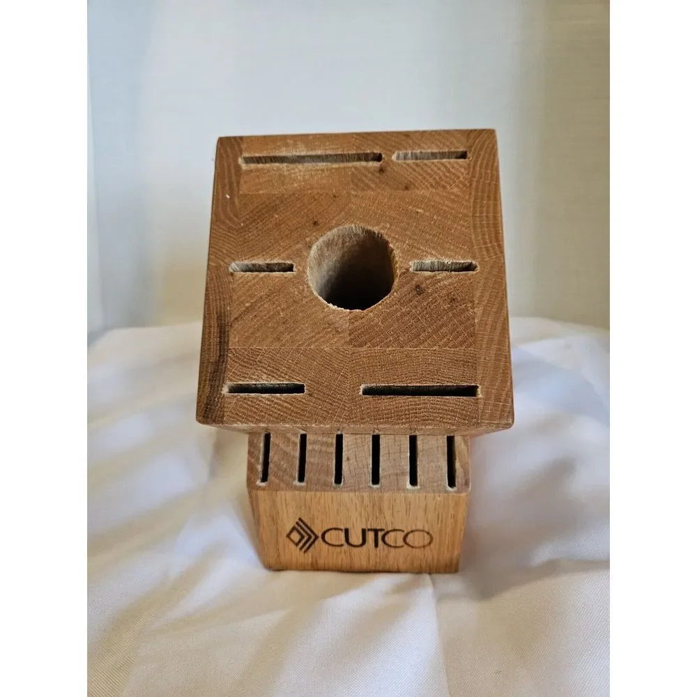 CUTCO Solid Honey Oak Wood (13 Slot) KNIFE STORAGE BLOCK Cutlery Knives USA MADE